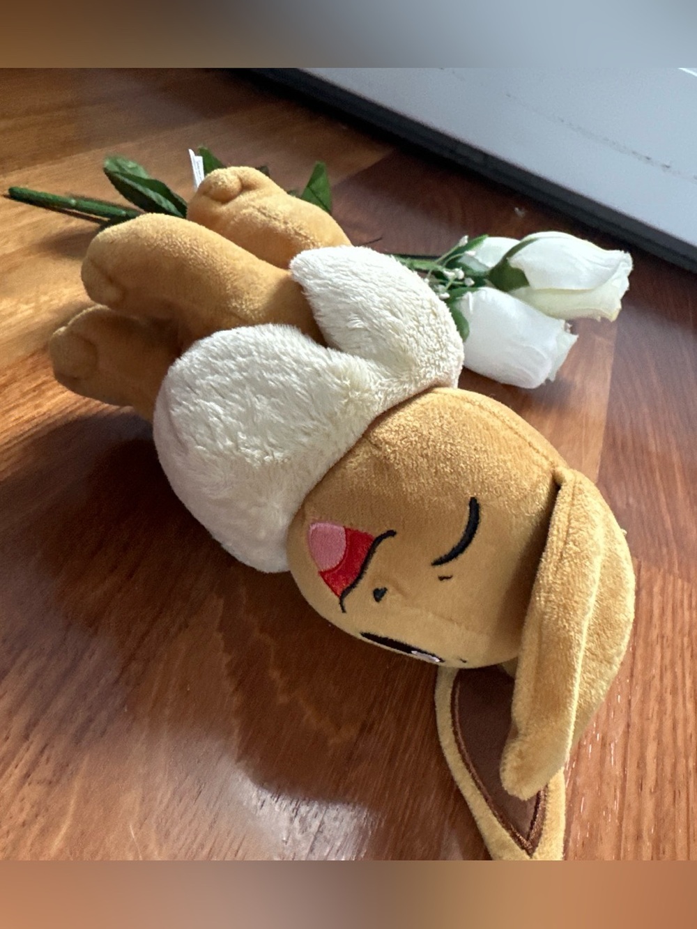Pokemon Eevee Plush Toy - Brown & Cream with Pink Cheek Accent